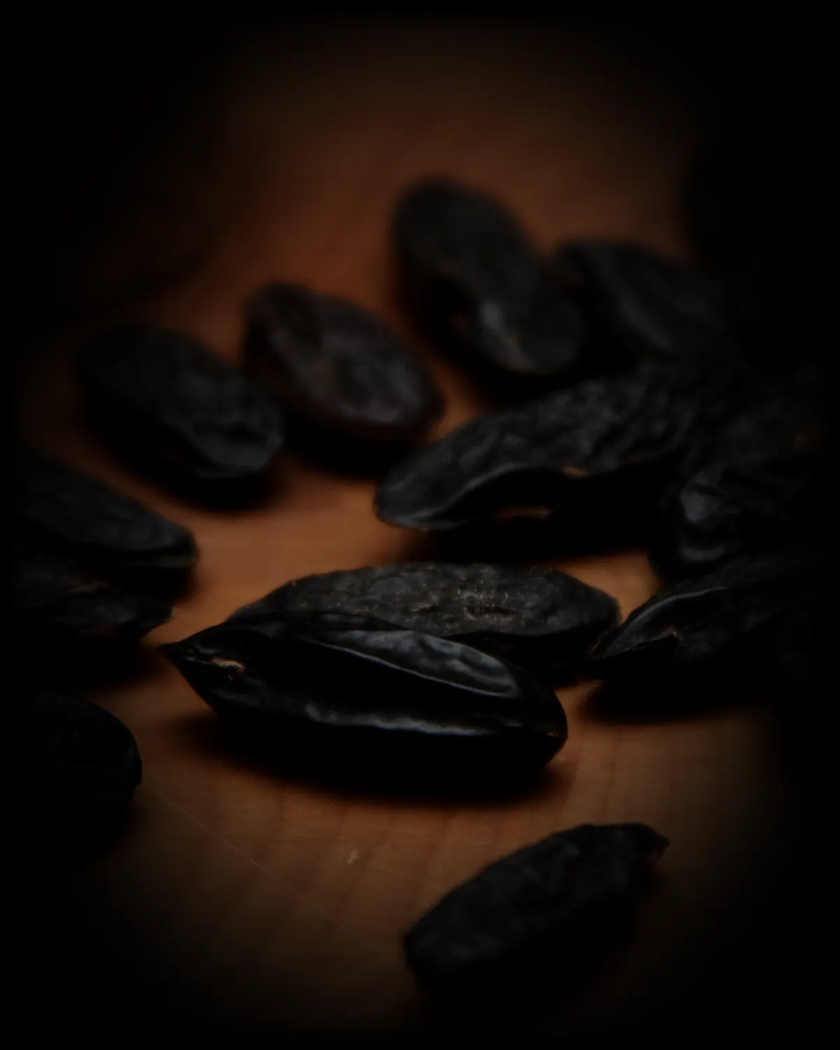 Tonka beans, spilled